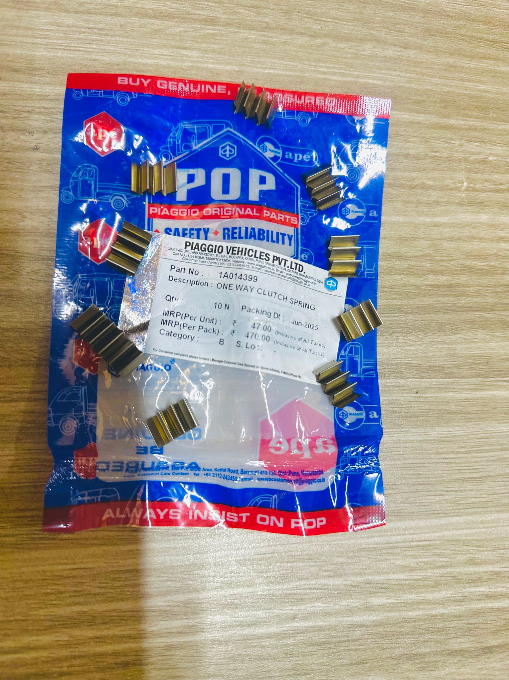 ONE WAY CLUTCH SPRING 1A014399. (complete set)
