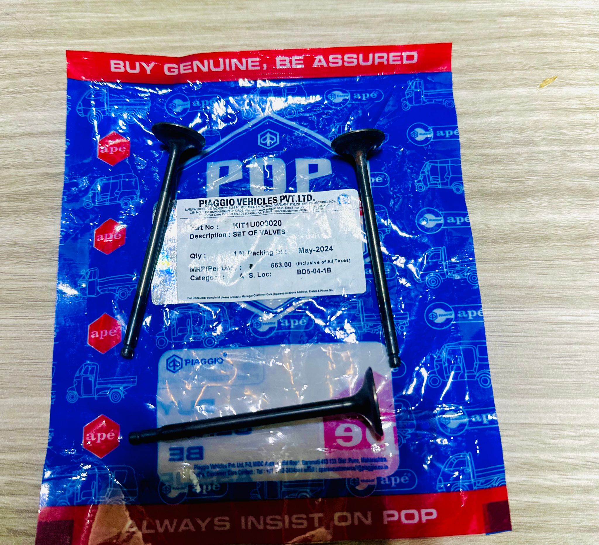 SET OF VALVES A KIT1U000020